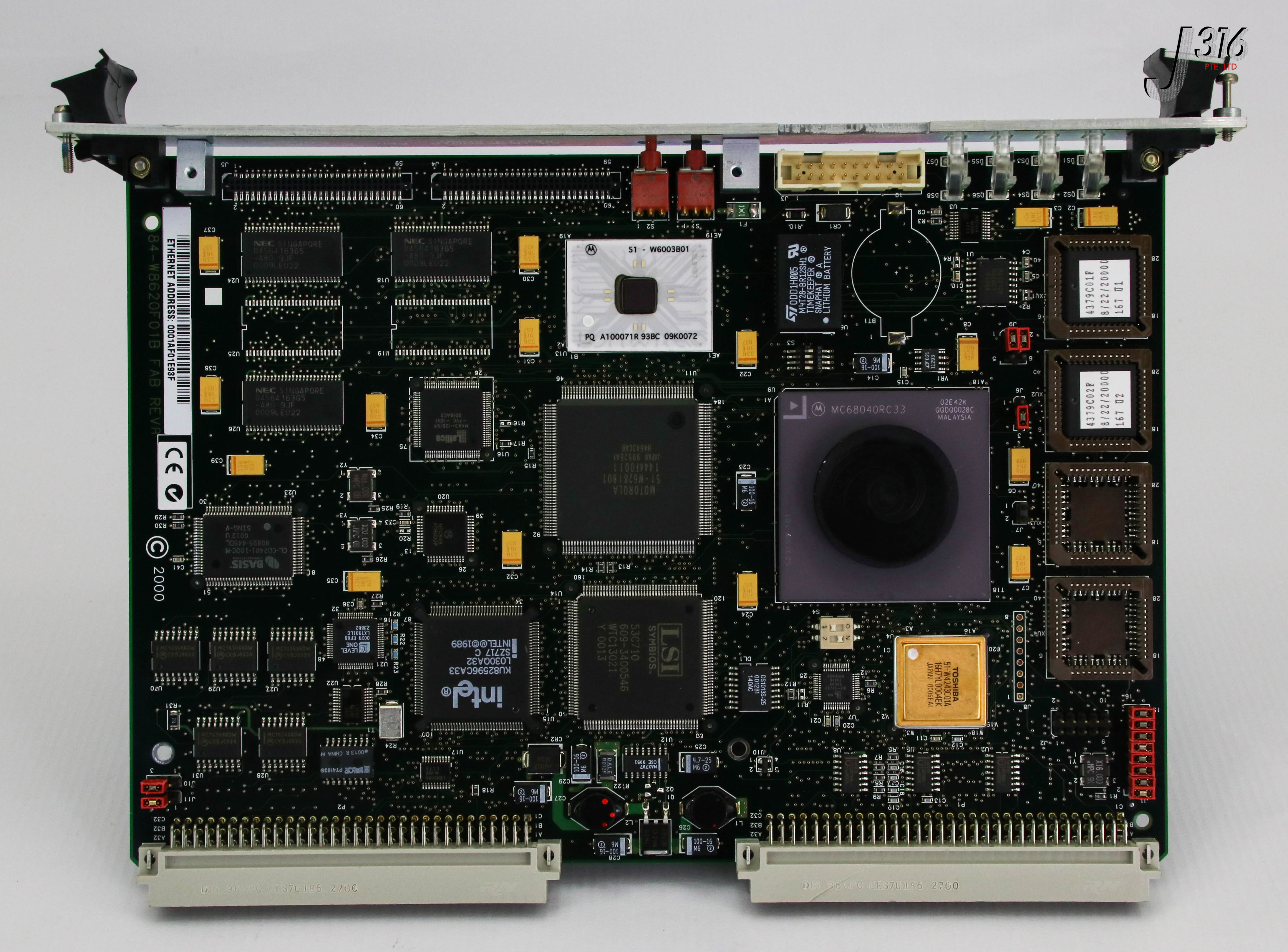 15980 MTROLA PCB SINGLE BD COM 84-W8620F01B 01-W3620F33B MVME 167P